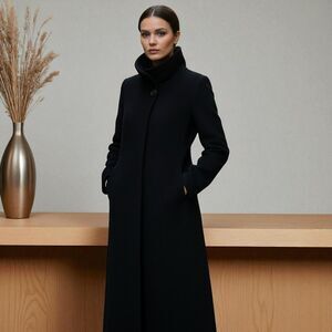Cinzia Rocca 100% Cashmere Black Maxi Coat Women’s 8 Luxury Italian Designer